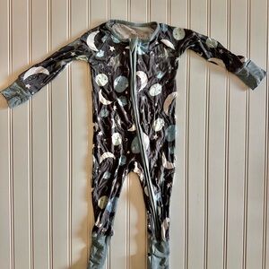 Little Sleepies Blue to the Moon & Back Vicose Bamboo Zippy